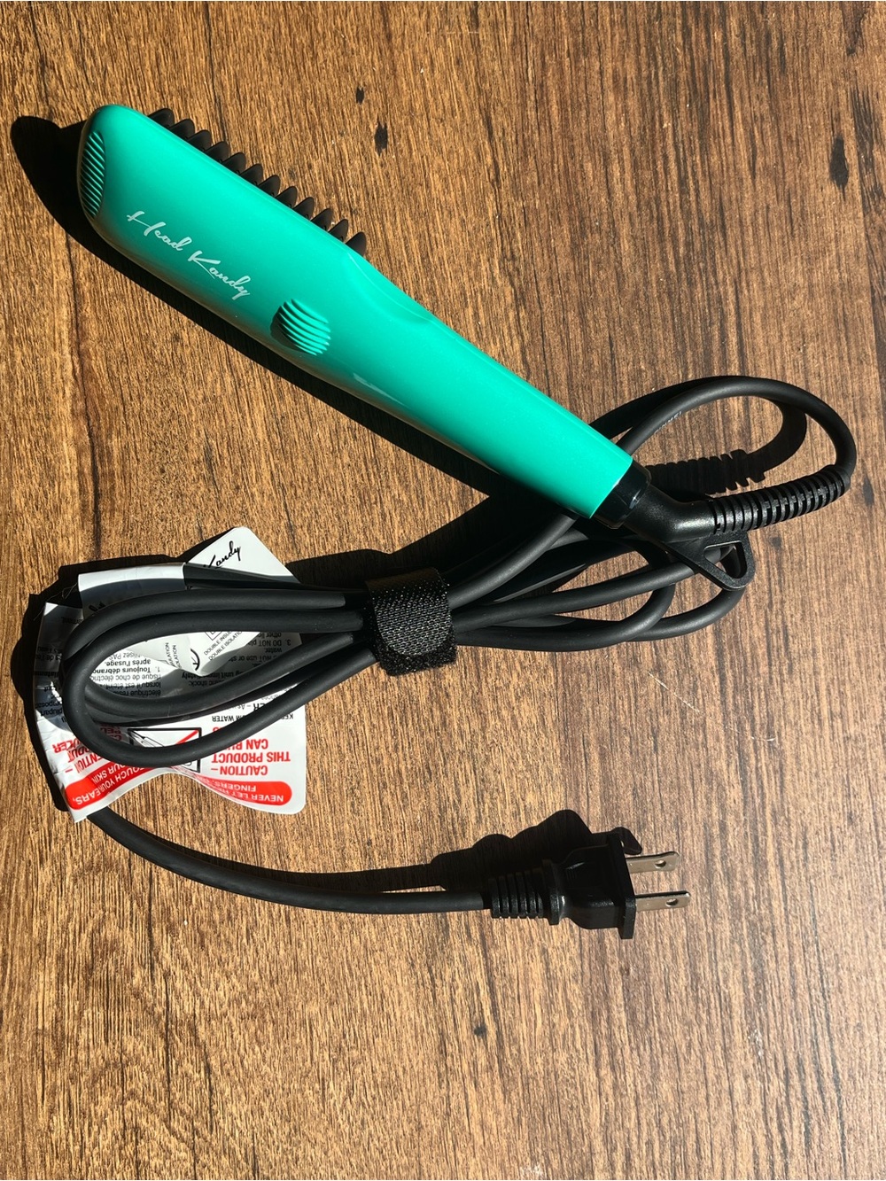 Head Kandy Teal Mini Hair Brush Straightener - Compact Styling Iron